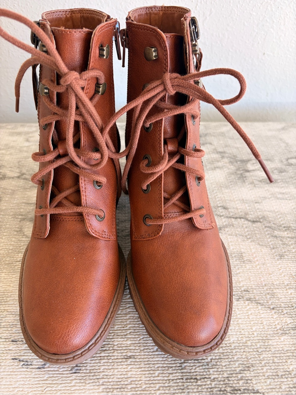 Zodiac Women's Lace-Up Boots in Cognac Brown